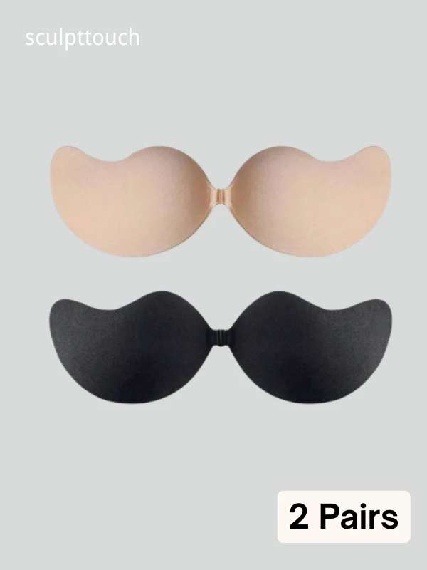 2 Pair Sticky Push-Up Invisible Adhesive Bras with Nipple Covers