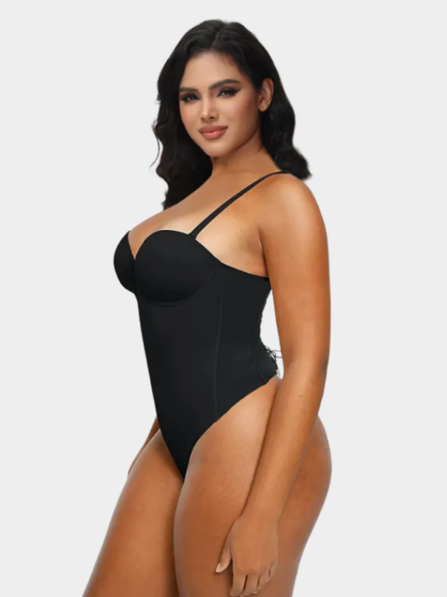 Back Lace-up Bodysuit Thong Seamless Shapewear - Image 3