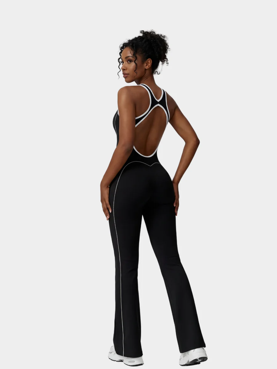 Backless Colorblock Jumpsuit - Image 4
