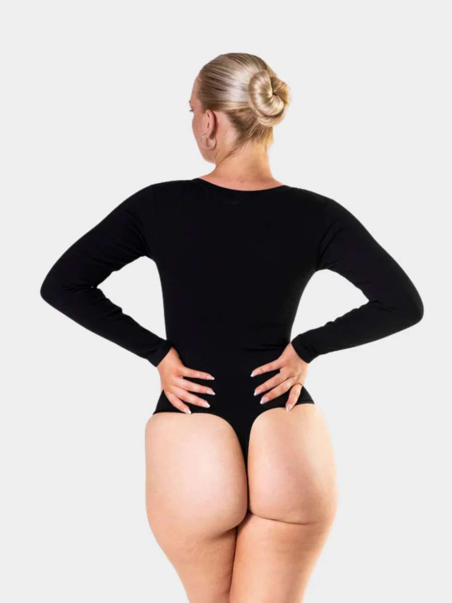 Cozy Long Sleeve V-Neck Bodysuit - Image 3