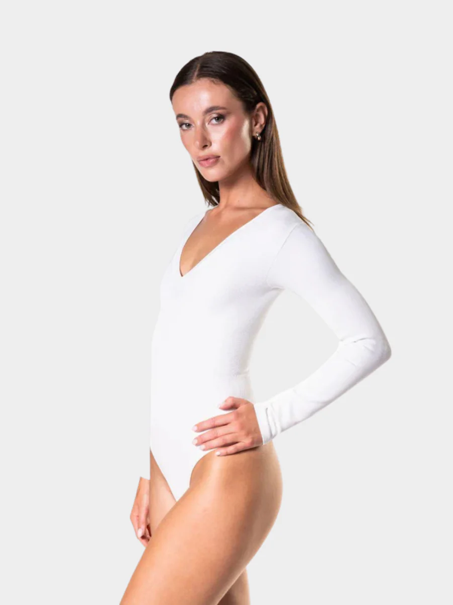 Cozy Long Sleeve V-Neck Bodysuit - Image 4