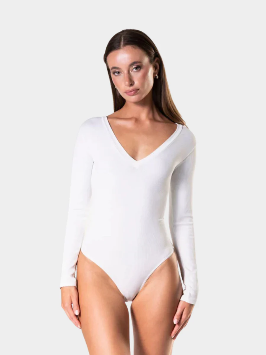 Cozy Long Sleeve V-Neck Bodysuit - Image 5