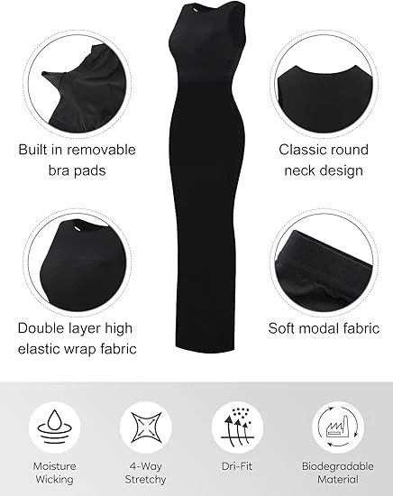 Crew Neck Sleeveless Slimming Dress - Image 5