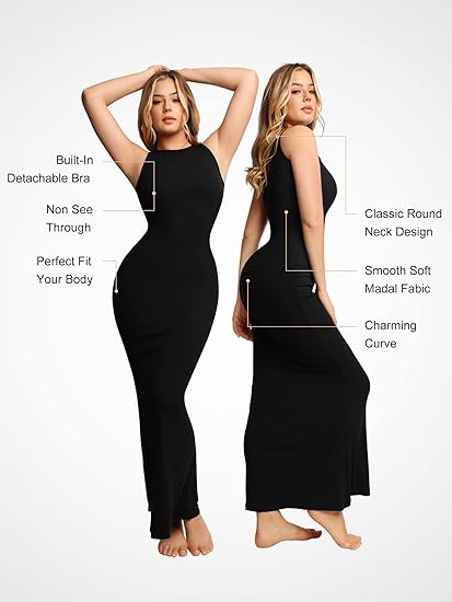 Crew Neck Sleeveless Slimming Dress - Image 6