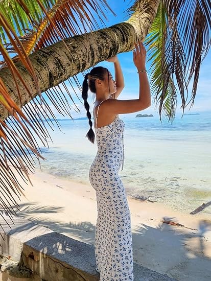 Floral tight spaghetti strap maxi dress - Image 6