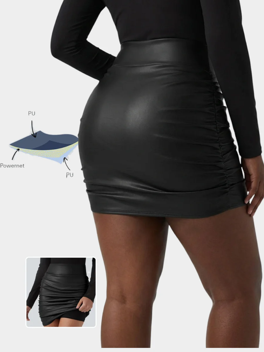High-Waist Sculpting PU Party Skirt - Image 6
