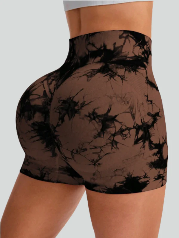 High waist tie-dye sports shorts - Image 3