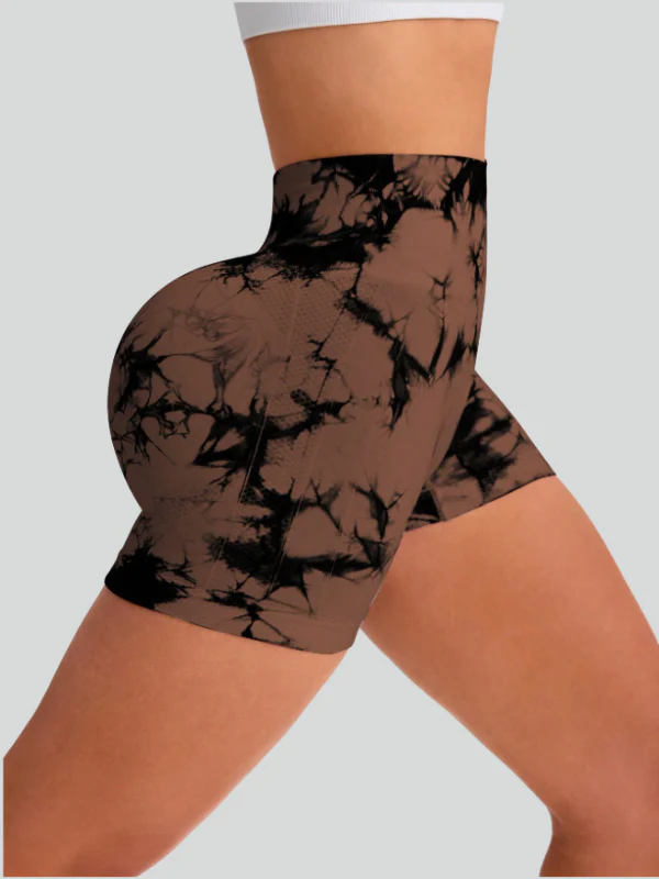 High waist tie-dye sports shorts - Image 4