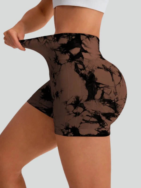 High waist tie-dye sports shorts - Image 6