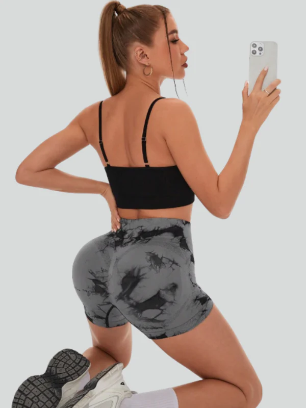 High waist tie-dye sports shorts - Image 7