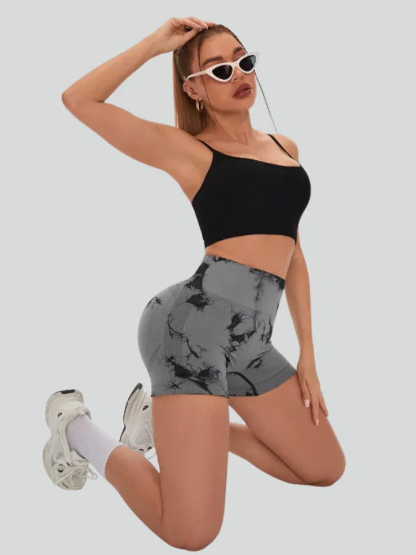 High waist tie-dye sports shorts - Image 8