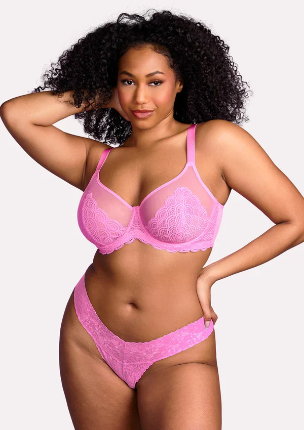 Mermaid Scales Lace  Unlined Bra - Image 3