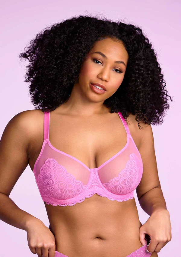 Mermaid Scales Lace  Unlined Bra - Image 6