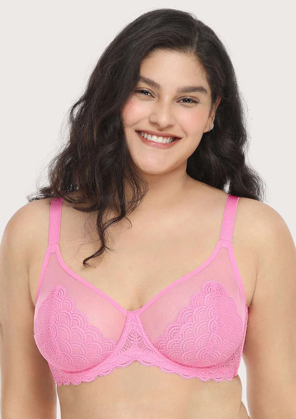 Mermaid Scales Lace  Unlined Bra - Image 7