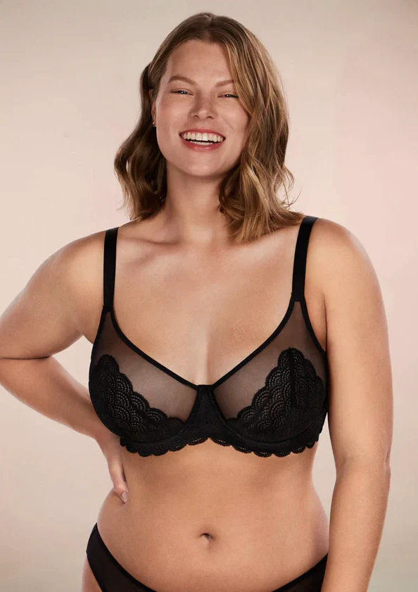 Mermaid Scales Lace  Unlined Bra - Image 8
