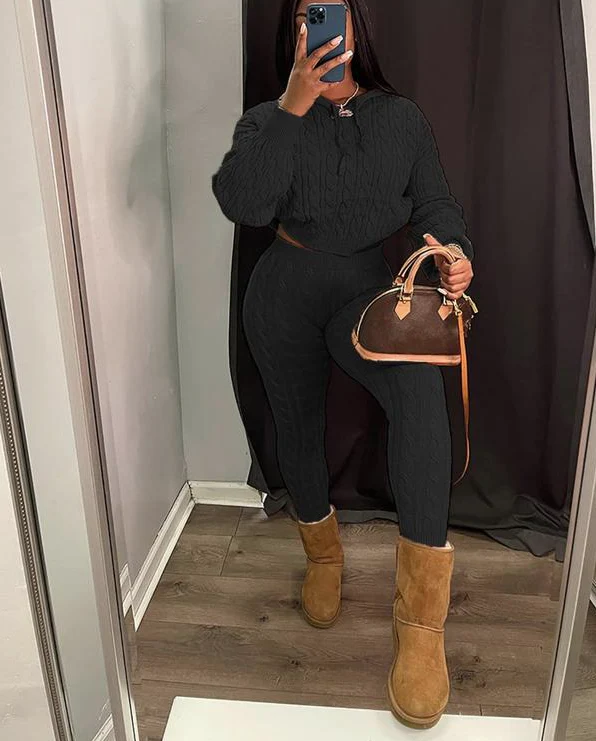Minimalist Cozy Knit Lounge Set - Image 3