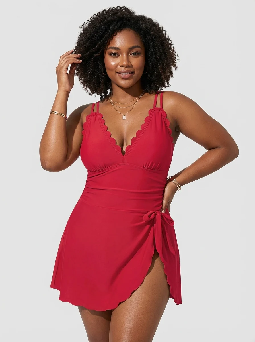 One-Piece Swimdress - Image 3