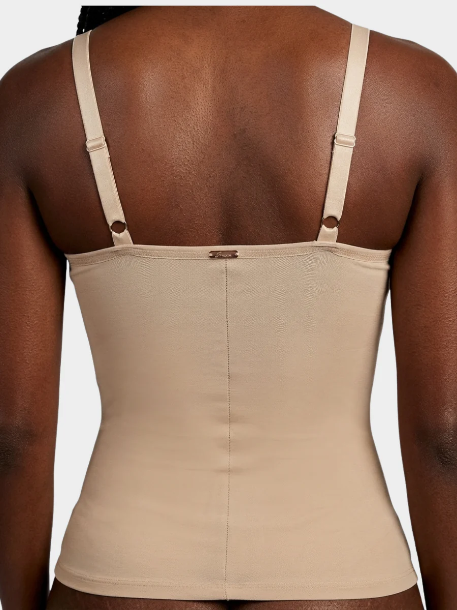 Seamless Satin Corset with Lace Cups - Image 5