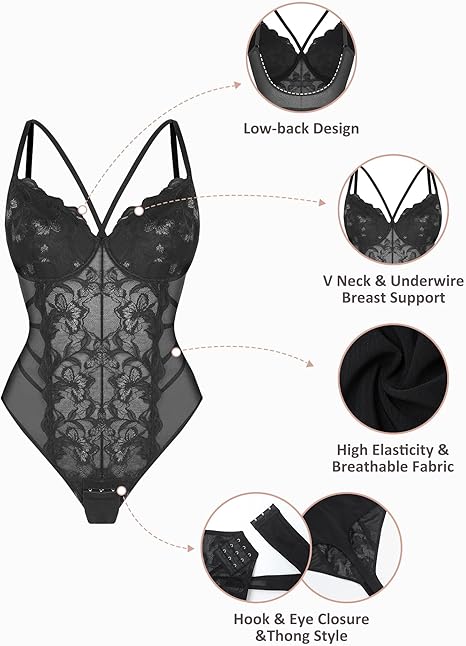 Sexy Lace Hourglass Bodysuit - Image 4