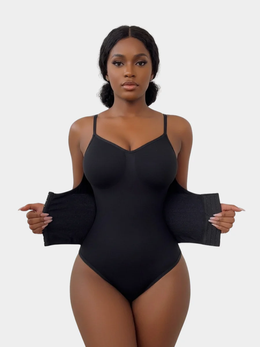 Slim Fit V Neck Shaper Bodysuit - Image 2