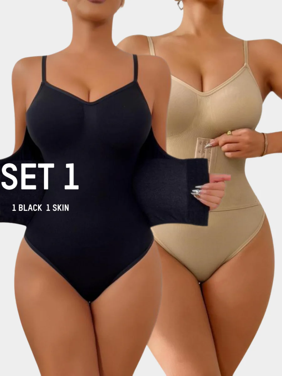 Slim Fit V Neck Shaper Bodysuit - Image 5