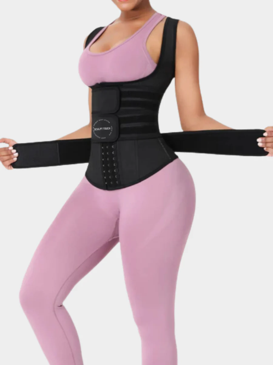 Triple Belt Rubber Vest Sport Girdle Waist Trainer - Image 3