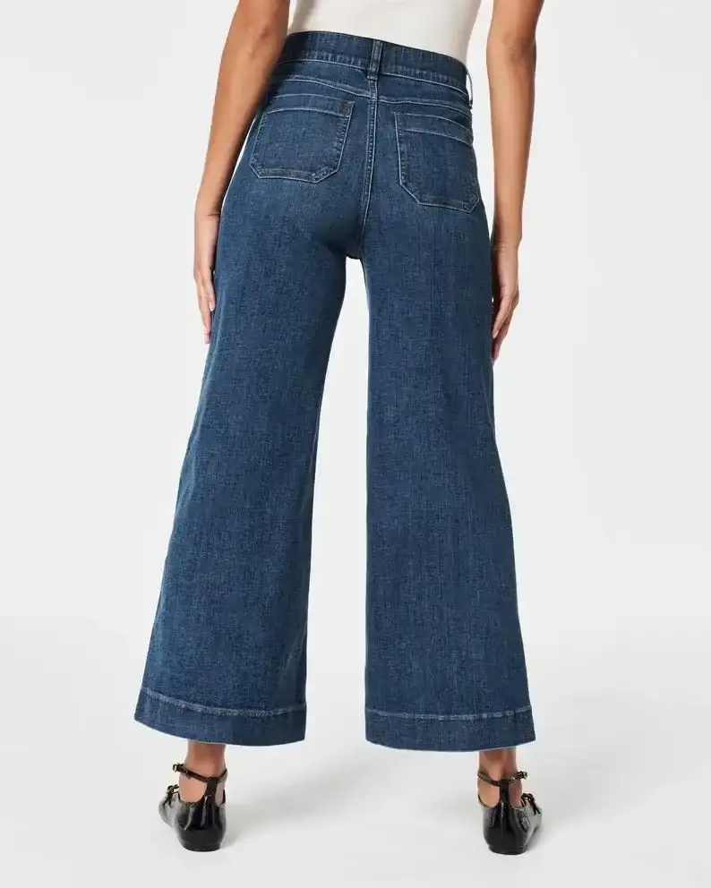 Tummy Control Cropped Wide-Leg Jeans - Image 3
