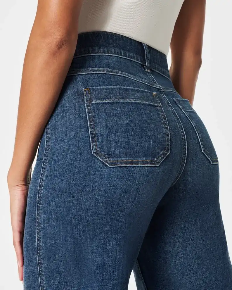 Tummy Control Cropped Wide-Leg Jeans - Image 6