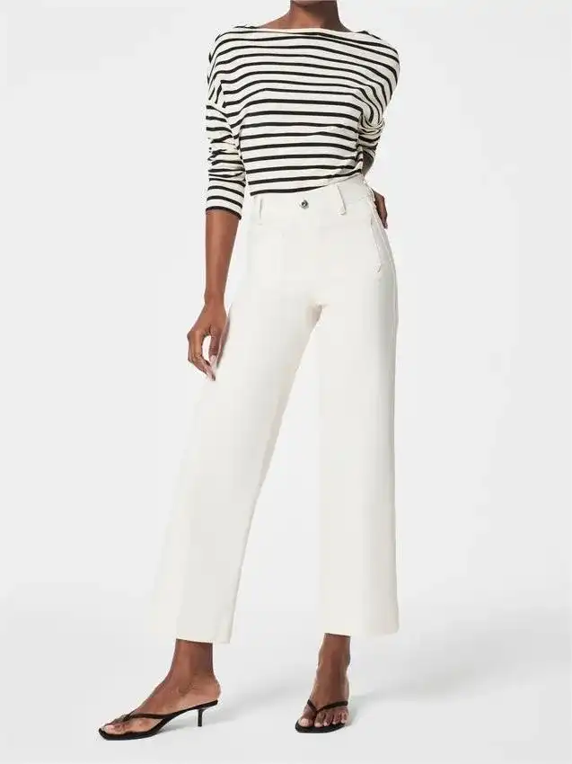 Tummy Control Cropped Wide-Leg Jeans - Image 7