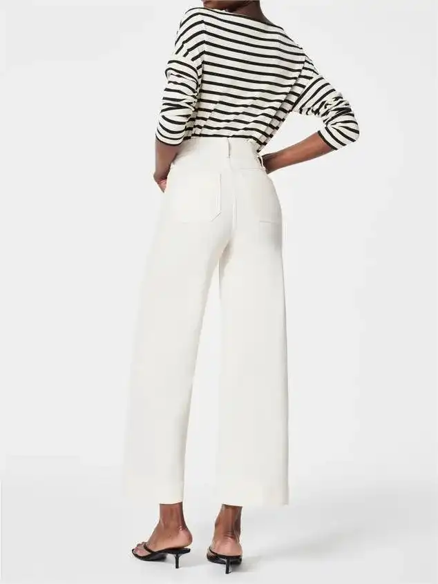 Tummy Control Cropped Wide-Leg Jeans - Image 8