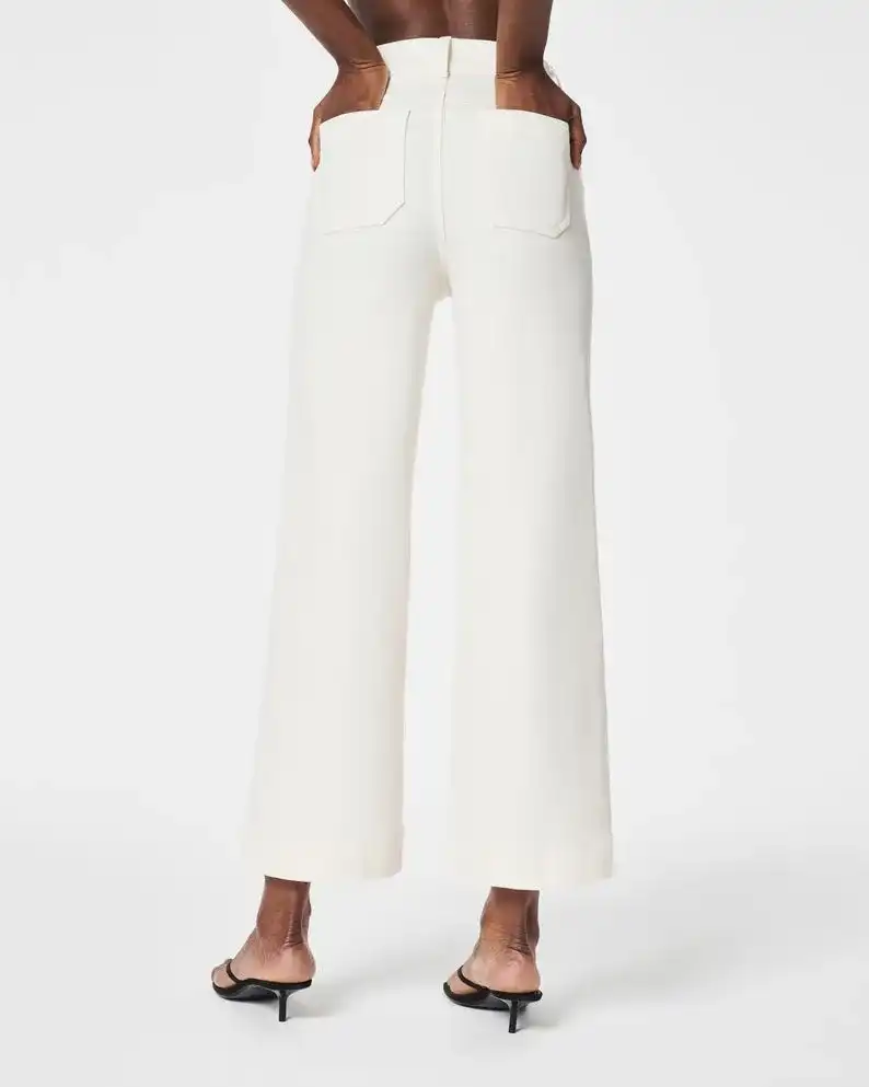 Tummy Control Cropped Wide-Leg Jeans - Image 9