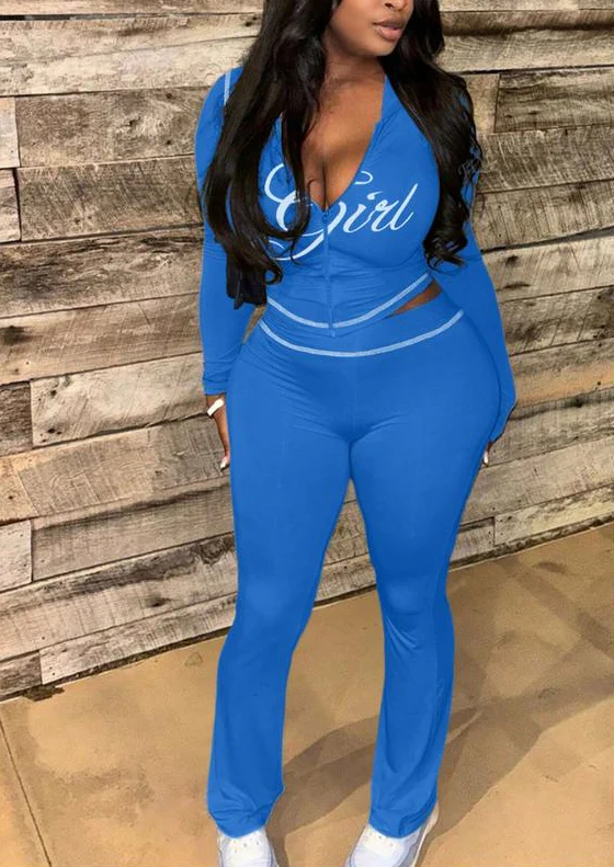 Two-Piece Colorblock Zip Up Set - Image 8