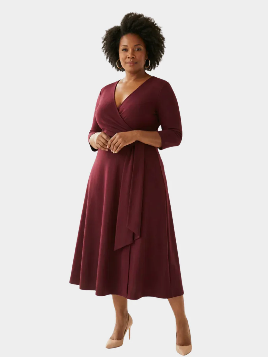 Wine Wrap Dress
