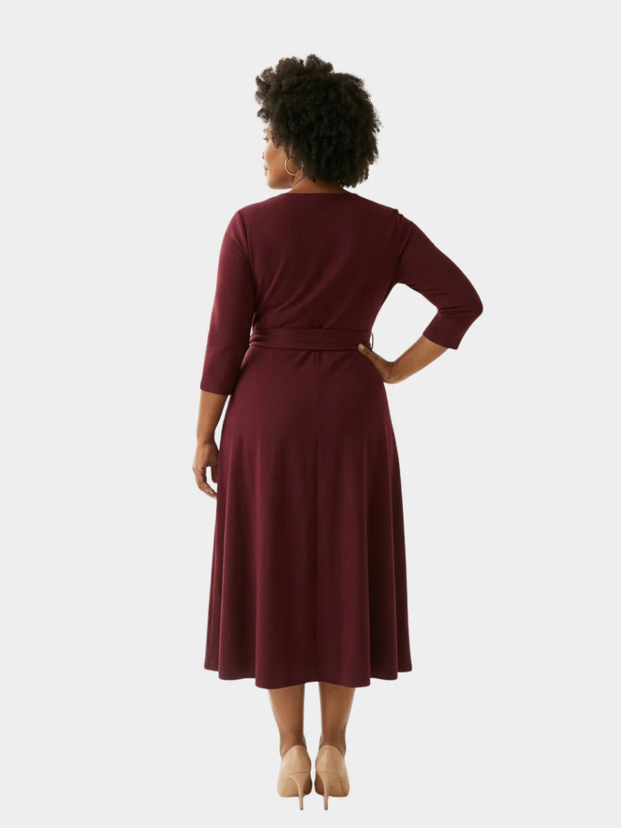 Wine Wrap Dress - Image 3