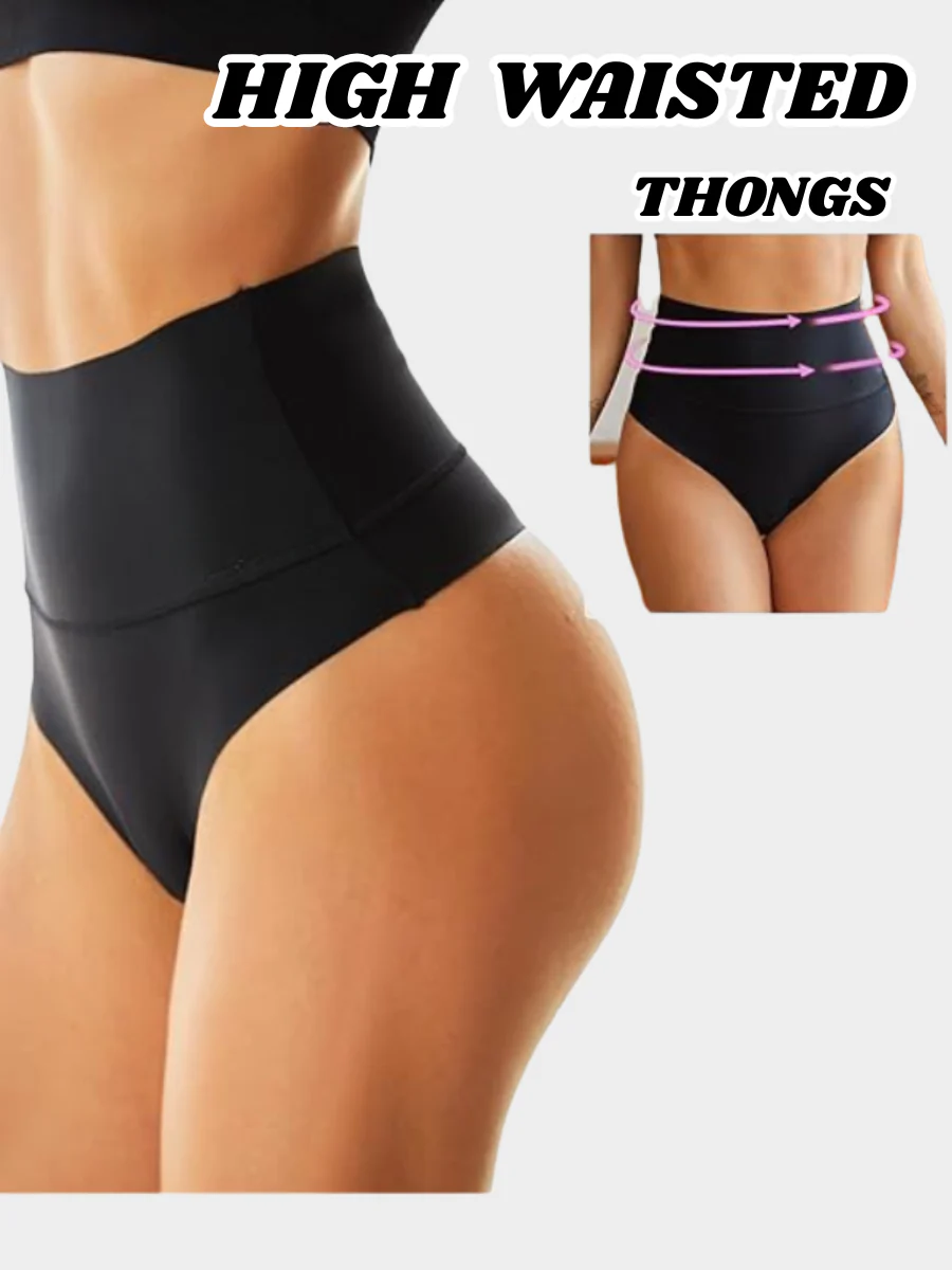 Women High Waist Tummy Shaping Invisible Underwear 5 Pack - Image 4