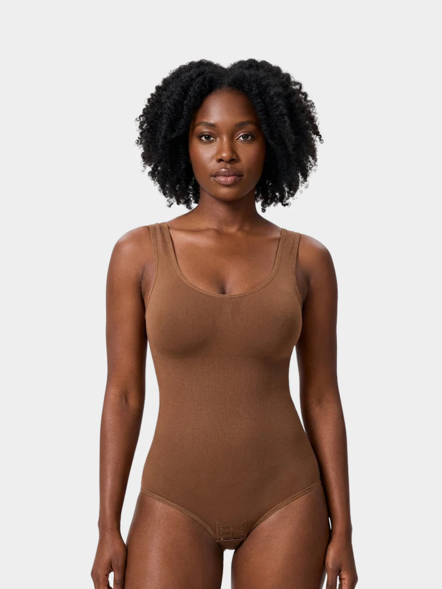 Women Seamless Round Neck Tummy Control Bodysuit - Image 4