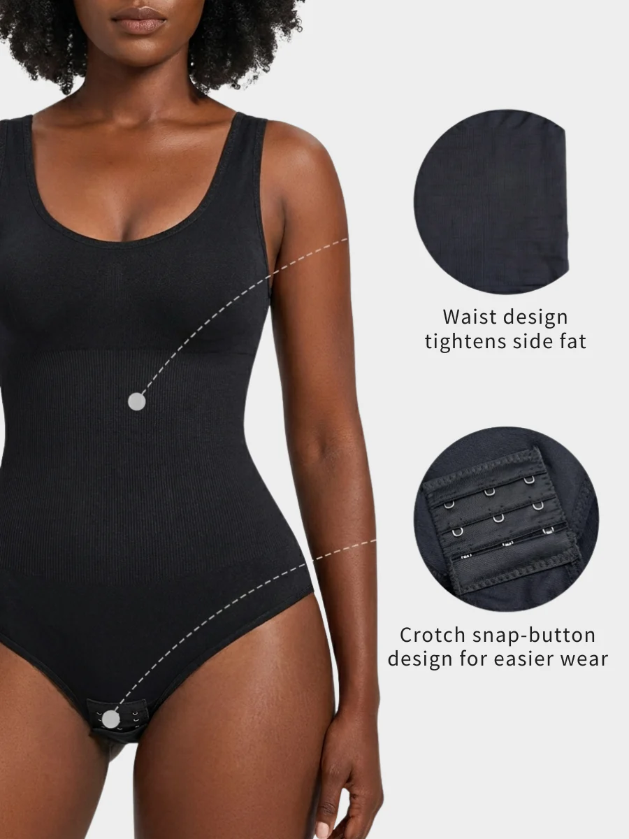 Women Seamless Round Neck Tummy Control Bodysuit - Image 7